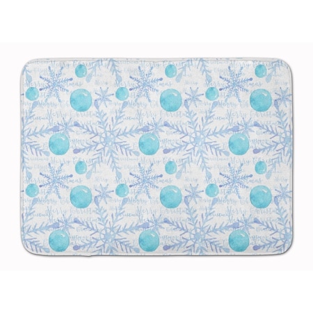 Carolines Treasures Winter Snowflakes on White Machine Washable Memory Foam Mat BB7487RUG